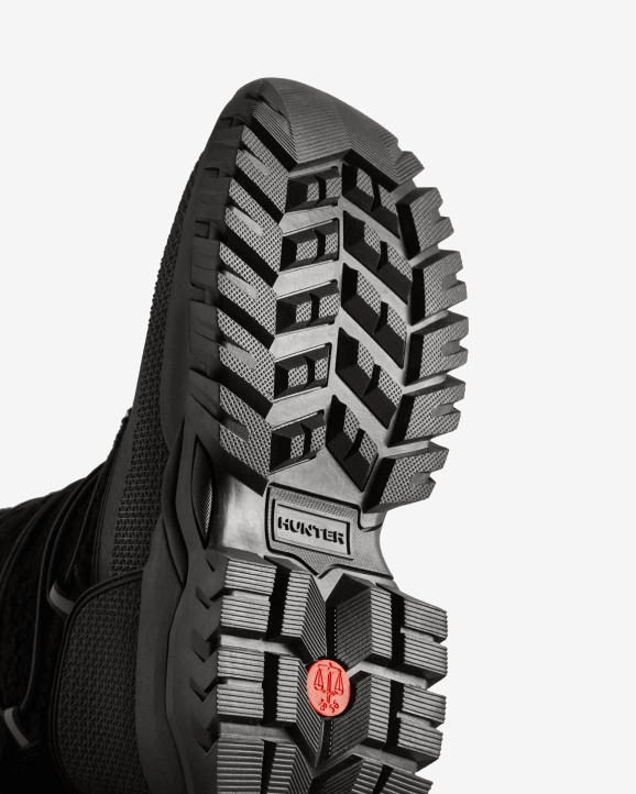 UK Hunter Women Wanderer Vegan Shearling Insulated Short Snow Boots Black 28BV206