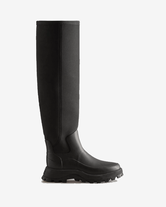 UK Hunter Women City Explorer Tall Neoprene Boots Black 28BV196