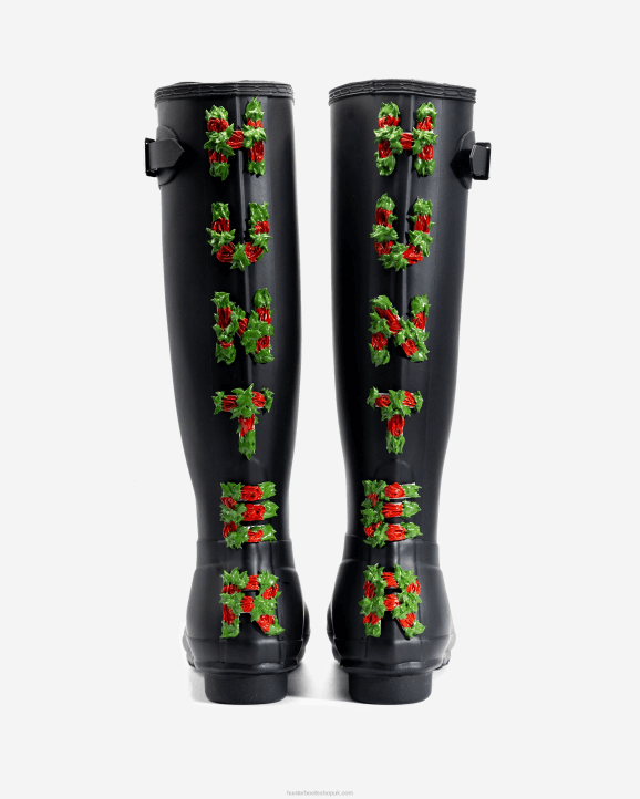 UK Hunter Women Club Bum Hunter Backstrap Tall Rain Boots Black 28BV230