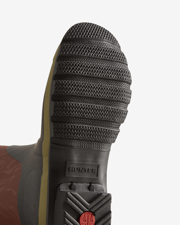 UK Hunter Women Erosion Texture Patchwork Tall Rain Boots Erosion Texture Patchwork 28BV199