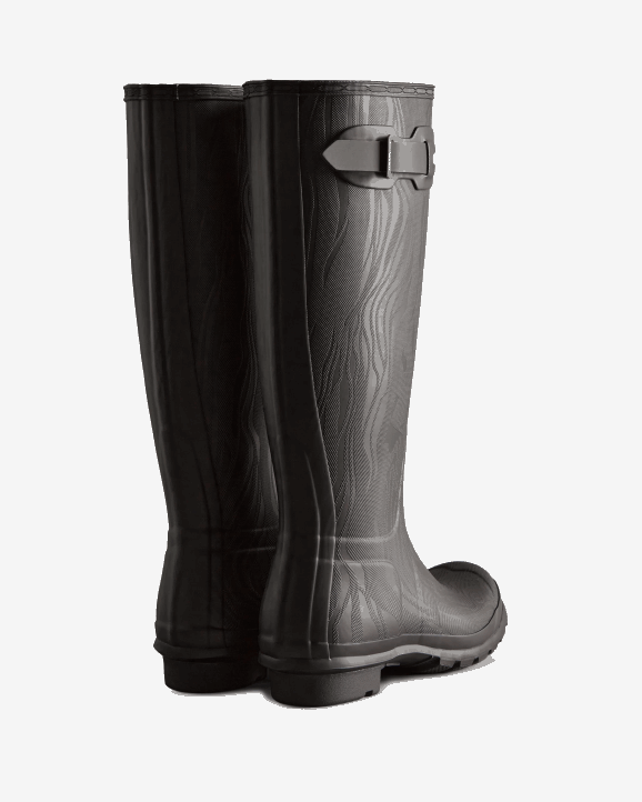 UK Hunter Women Erosion Texture Tall Rain Boots Erosion Texture Black 28BV198