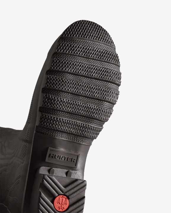 UK Hunter Women Erosion Texture Tall Rain Boots Erosion Texture Black 28BV198