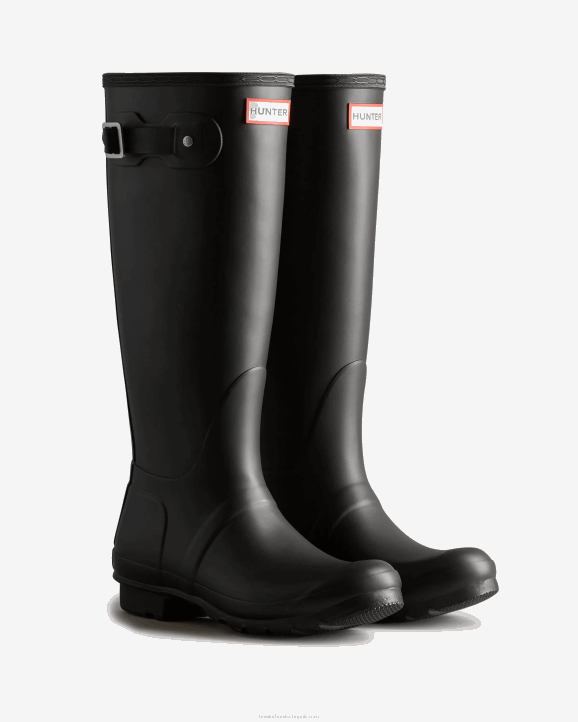 UK Hunter Women Hunter Backstrap Tall Rain Boots Black/White 28BV70