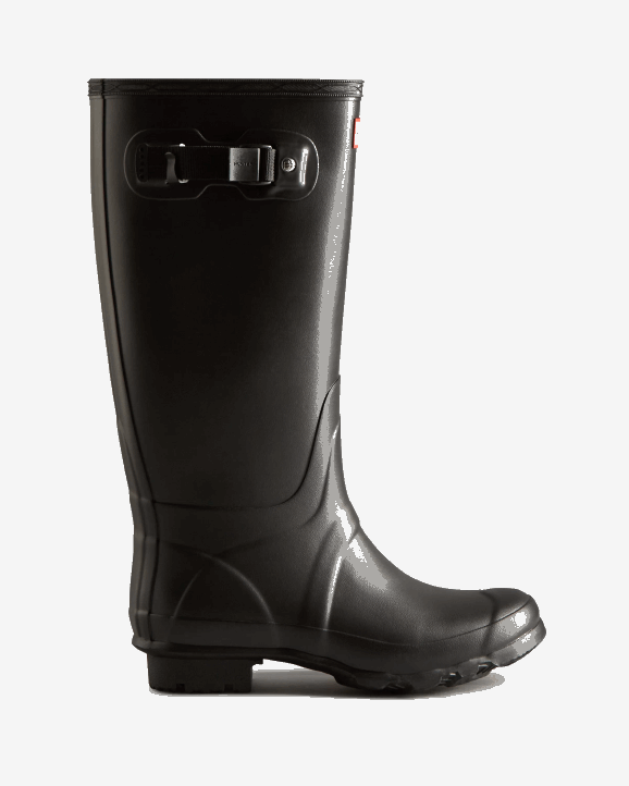 UK Hunter Women Huntress Wide Leg Rain Boots Black 28BV148