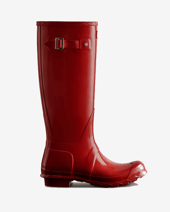 UK Hunter Women Original Tall Gloss Rain Boots Military Red 28BV56