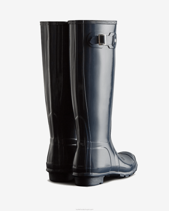 UK Hunter Women Original Tall Gloss Rain Boots Navy 28BV222