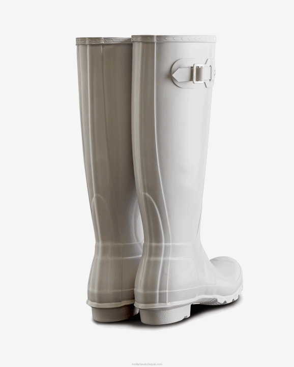 UK Hunter Women Original Tall Gloss Rain Boots White 28BV223