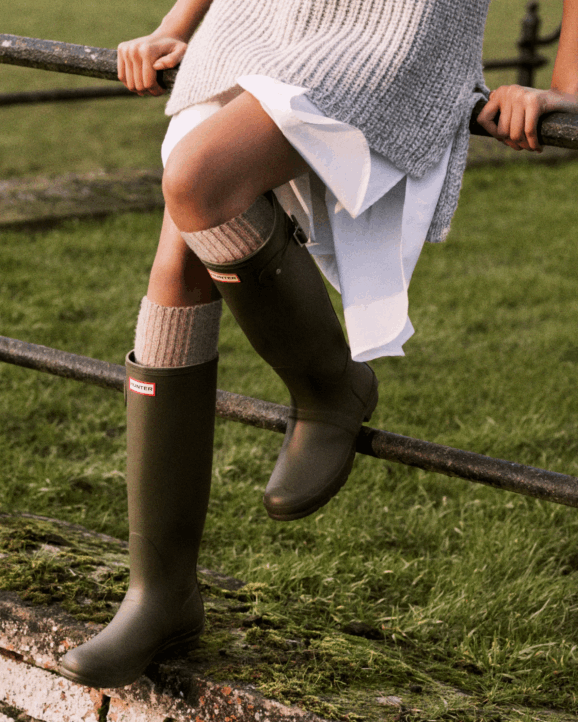 UK Hunter Women Original Tall Rain Boots Olive Leaf 28BV91