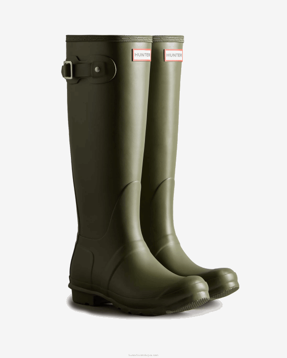 UK Hunter Women Original Tall Rain Boots Olive Leaf 28BV91