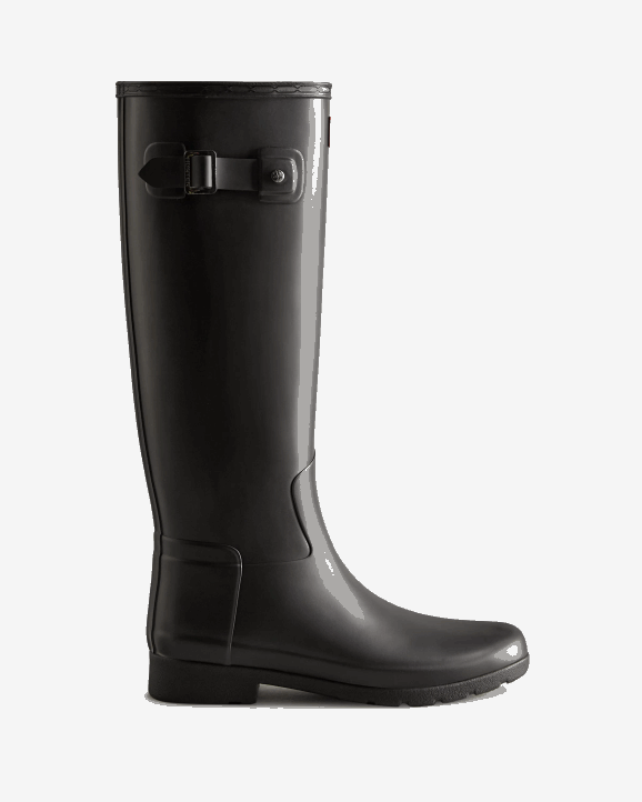 UK Hunter Women Refined Slim Fit Rain Boots Black 28BV7