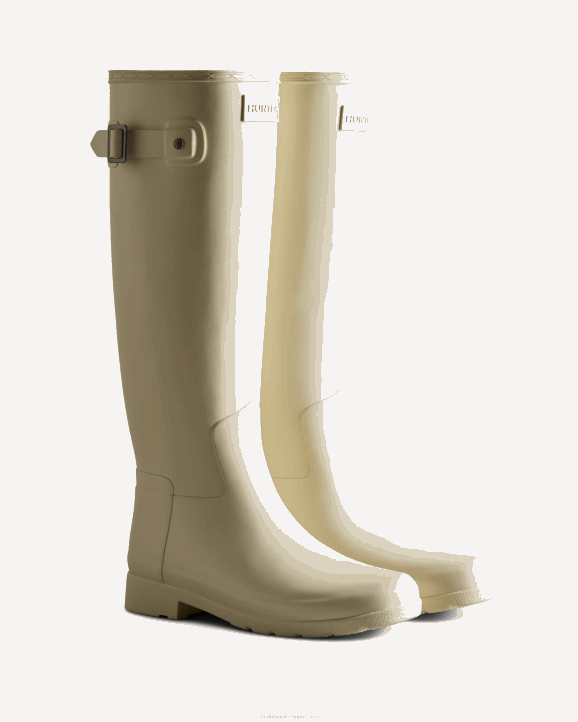 UK Hunter Women Refined Slim Fit Tall Rain Boots Soft Sand 28BV67