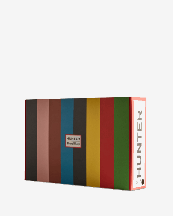 UK Hunter Women Rowing Blazers Zig Zag Tall Rain Boots Evening Blue/Sundried Red 28BV318