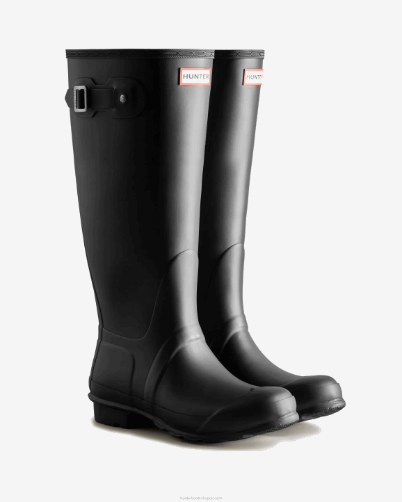 UK Hunter Women Tall Wide Fit Rain Boots Black 28BV120