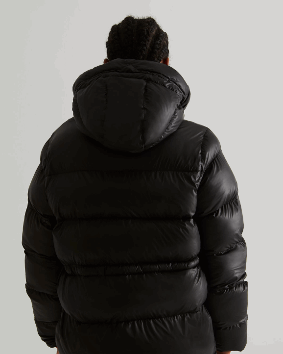 UK Hunter Women Insulated Rubberized A-Line Puffer Jacket Black 28BV356