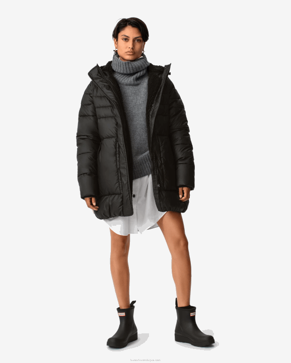 UK Hunter Women Intrepid Insulated Mid Puffer Jacket Hunter Black 28BV362