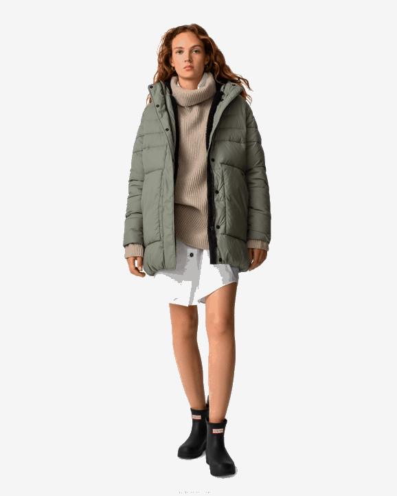 UK Hunter Women Intrepid Insulated Mid Puffer Jacket Urban Grey 28BV371