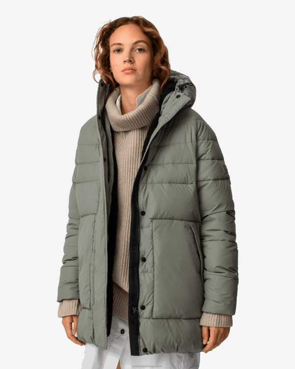 UK Hunter Women Intrepid Insulated Mid Puffer Jacket Urban Grey 28BV371