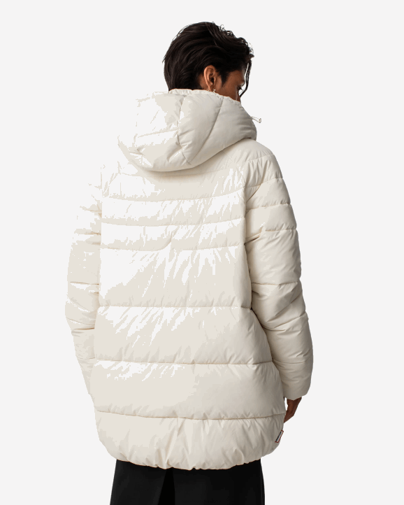 UK Hunter Women Intrepid Insulated Mid Puffer Jacket White Willow 28BV363