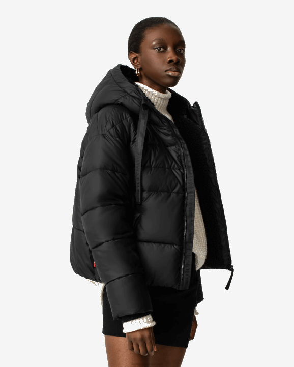 UK Hunter Women Intrepid Insulated Short Puffer Jacket Hunter Black 28BV360