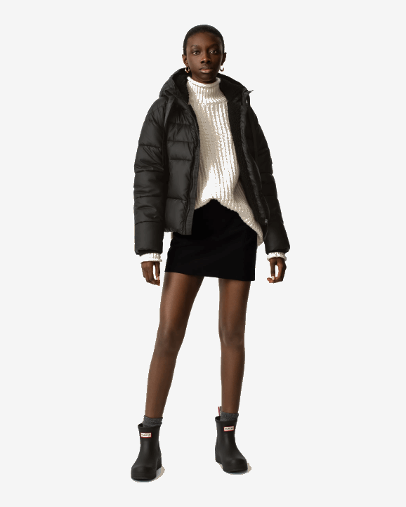 UK Hunter Women Intrepid Insulated Short Puffer Jacket Hunter Black 28BV360