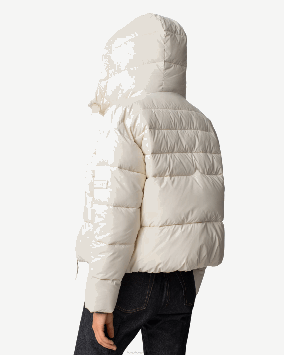 UK Hunter Women Intrepid Insulated Short Puffer Jacket White Willow 28BV361