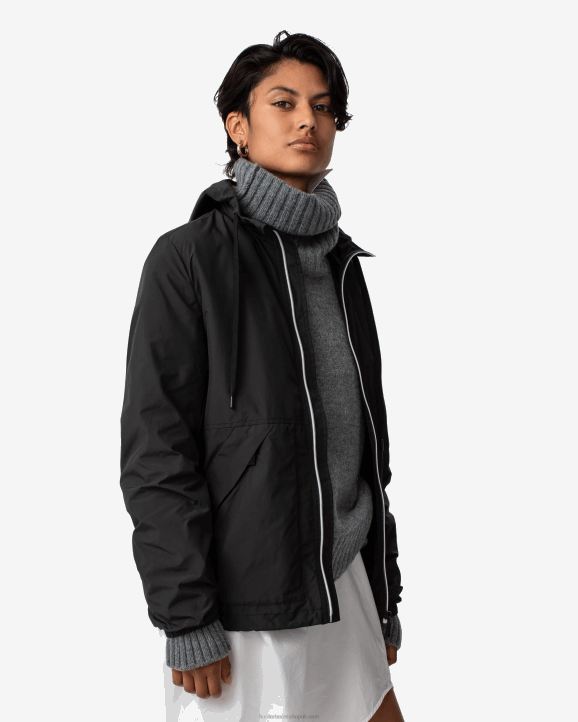 UK Hunter Women Play Essential Recycled Packable Jacket Hunter Black 28BV368