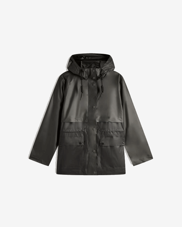 UK Hunter Women Play Transparent Vinyl Waterproof Jacket Dark Olive/Black 28BV352