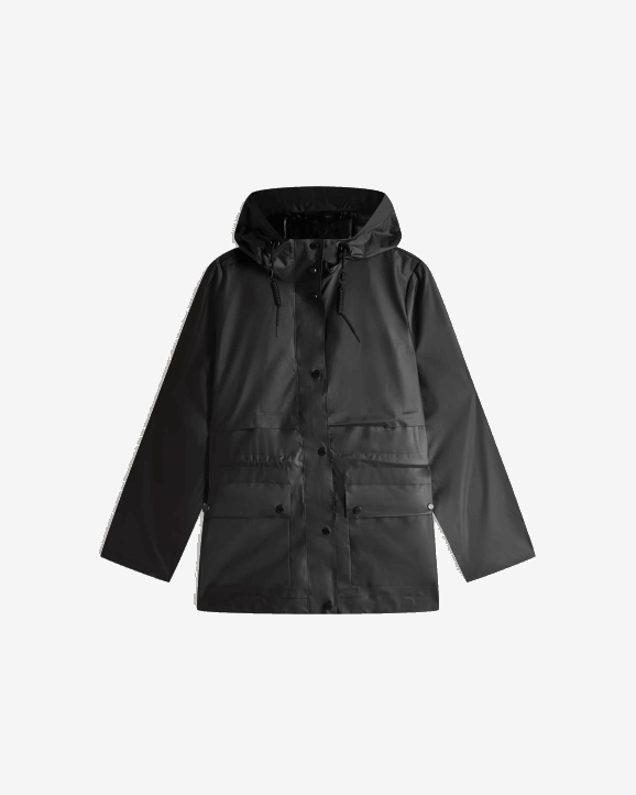 UK Hunter Women Play Transparent Vinyl Waterproof Jacket Hunter Black 28BV353