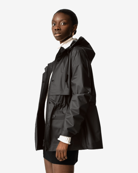 UK Hunter Women Play Transparent Vinyl Waterproof Jacket Hunter Black 28BV353