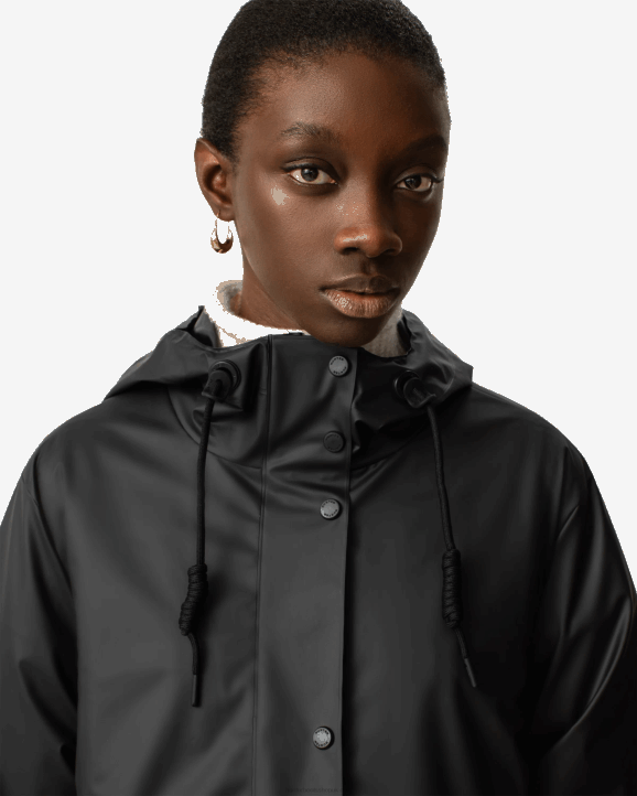 UK Hunter Women Play Transparent Vinyl Waterproof Jacket Hunter Black 28BV353