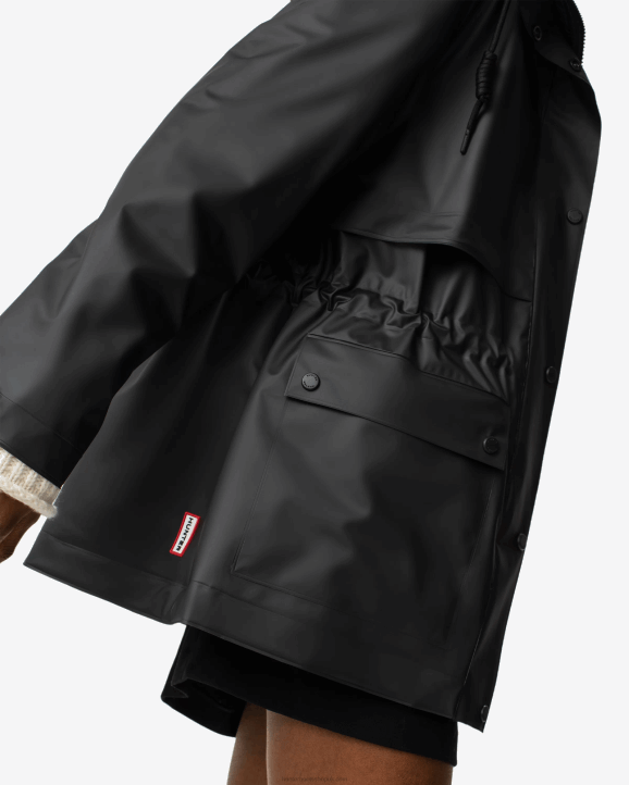 UK Hunter Women Play Transparent Vinyl Waterproof Jacket Hunter Black 28BV353