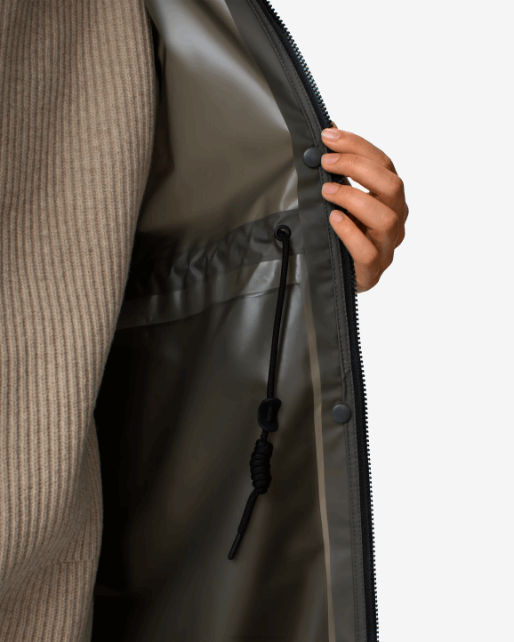 UK Hunter Women Play Transparent Vinyl Waterproof Parka Dark Olive 28BV350