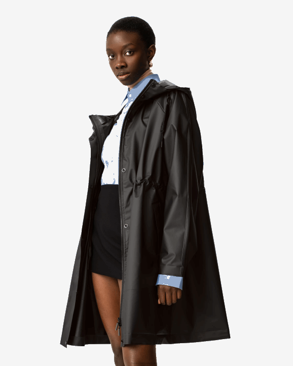 UK Hunter Women Play Transparent Vinyl Waterproof Parka Hunter Black 28BV351