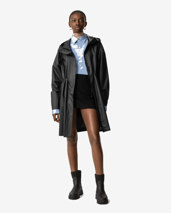 UK Hunter Women Play Transparent Vinyl Waterproof Parka Hunter Black 28BV351