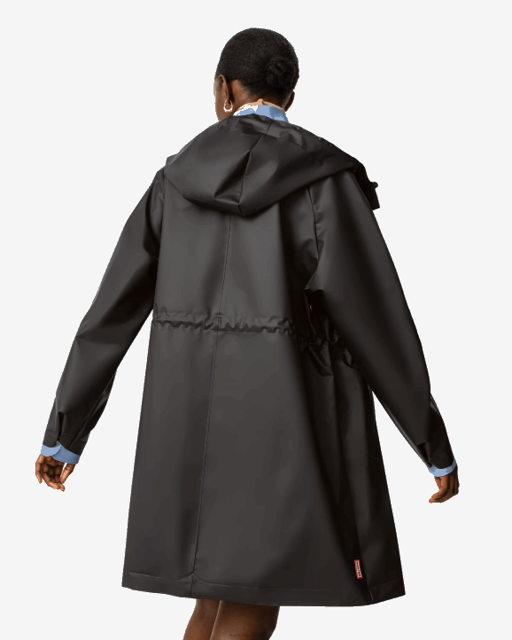 UK Hunter Women Play Transparent Vinyl Waterproof Parka Hunter Black 28BV351