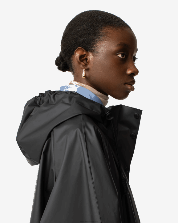 UK Hunter Women Play Transparent Vinyl Waterproof Parka Hunter Black 28BV351